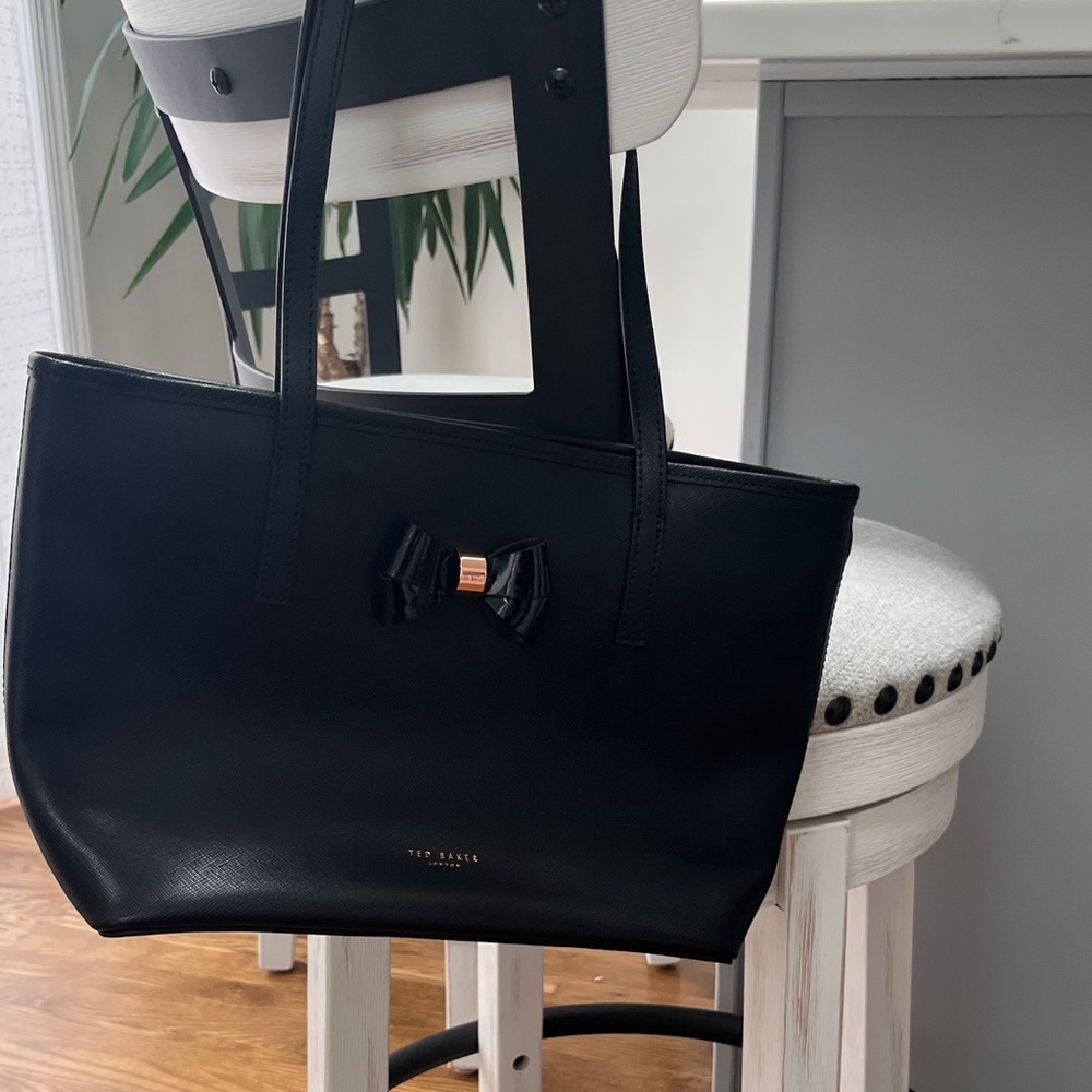 Ted Baker Black Tote with Bow Accent